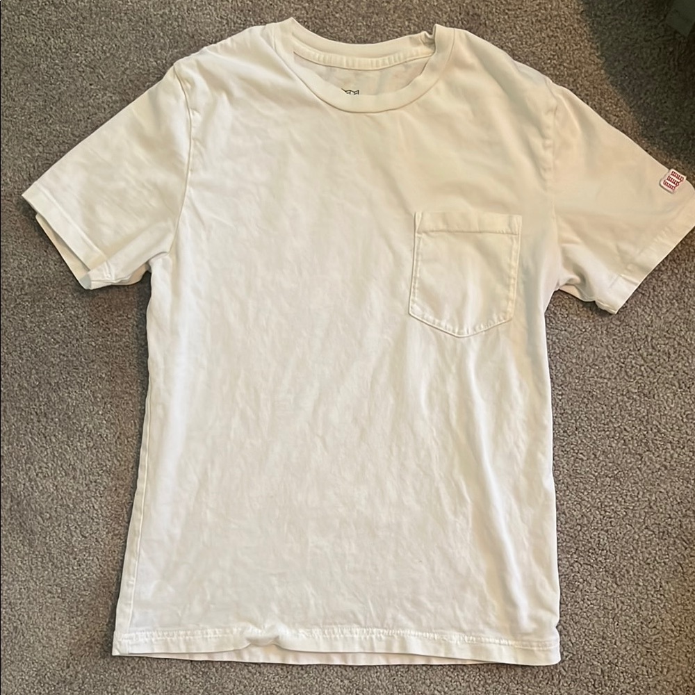Topo Designs White Cotton T-Shirt with pocket